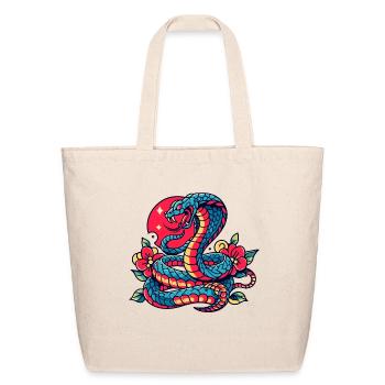 Vintage Cobra Flash Tattoo - Eco-Friendly Cotton Tote - natural - Front