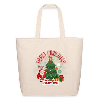 merry_cristmas_-3- - Eco-Friendly Cotton Tote - natural - Front