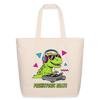 Prehistoric Beats DJ Dino - Eco-Friendly Cotton Tote - natural - Front
