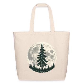 Pine Tree Moon - Eco-Friendly Cotton Tote - natural - Front