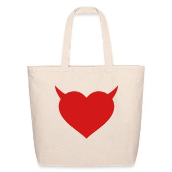 heart - Eco-Friendly Cotton Tote - natural - Front