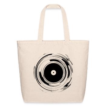 Disc Jockey Vinyl Record - Eco-Friendly Cotton Tote - natural - Front