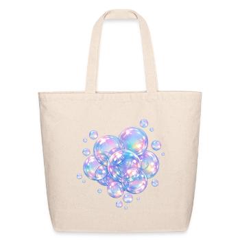 Iridescent Bubble Dream - Eco-Friendly Cotton Tote - natural - Front
