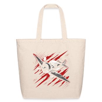 Propeller Aircraft Sketch - Eco-Friendly Cotton Tote - natural - Front