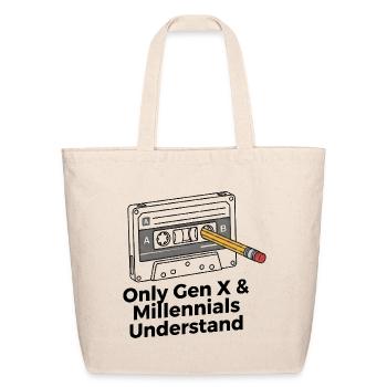 Retro Cassette Nostalgia: Gen X & Millennials - Eco-Friendly Cotton Tote - natural - Front