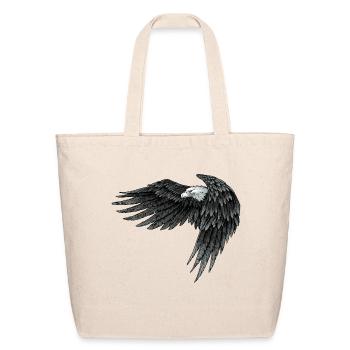 Eagle predatory bird fly shape tatoo wildlife cool - Eco-Friendly Cotton Tote - natural - Front