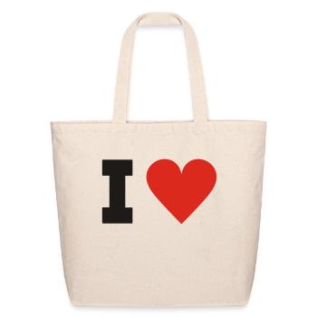 i love - Eco-Friendly Cotton Tote - natural - Front