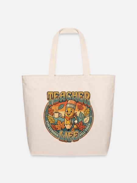 Autumn Teacher Life - Eco-Friendly Cotton Tote - natural