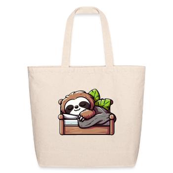 Relaxed Sloth - Comfy Cozy Nap Time - Eco-Friendly Cotton Tote - natural - Front
