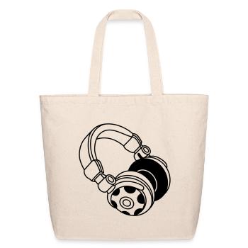 DJ Headphones Music Silhouette - Eco-Friendly Cotton Tote - natural - Front
