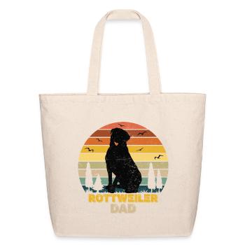 Rottweiler Dad Sunset Silhouette - Eco-Friendly Cotton Tote - natural - Front