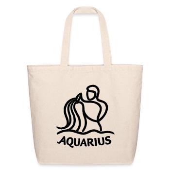 Aquarius Zodiac Water Bearer Astrology Design - Eco-Friendly Cotton Tote - natural - Front