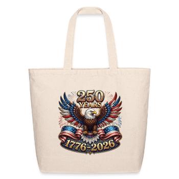 USA 250th Anniversary 1776-2026 Patriotic Bald Eag - Eco-Friendly Cotton Tote - natural - Front