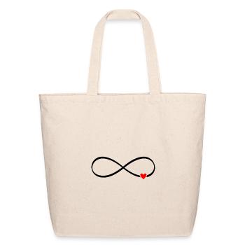 infinity heart love gift poster - Eco-Friendly Cotton Tote - natural - Front