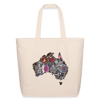 Australia map, aboriginal map of Australia - Eco-Friendly Cotton Tote - natural - Front