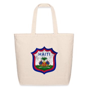 Haiti Crest Design - Eco-Friendly Cotton Tote - natural - Front