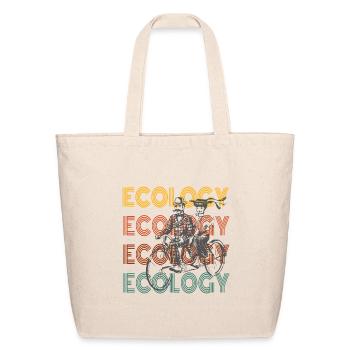 Ecology on Wheels Vintage Cyclists - Eco-Friendly Cotton Tote - natural - Front