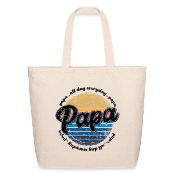 Papa Sunset Retro Circle - Eco-Friendly Cotton Tote - natural - Front