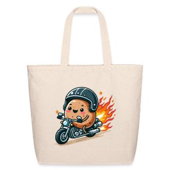 Biker Potato on Fire - Eco-Friendly Cotton Tote - natural - Front