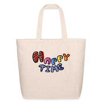 Happytime - Eco-Friendly Cotton Tote - natural - Front