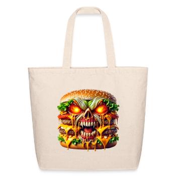 Terrifying Burger Monster - Eco-Friendly Cotton Tote - natural - Front