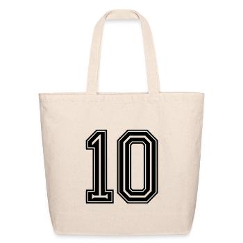 Classic Jersey Number 10 Font - Eco-Friendly Cotton Tote - natural - Front