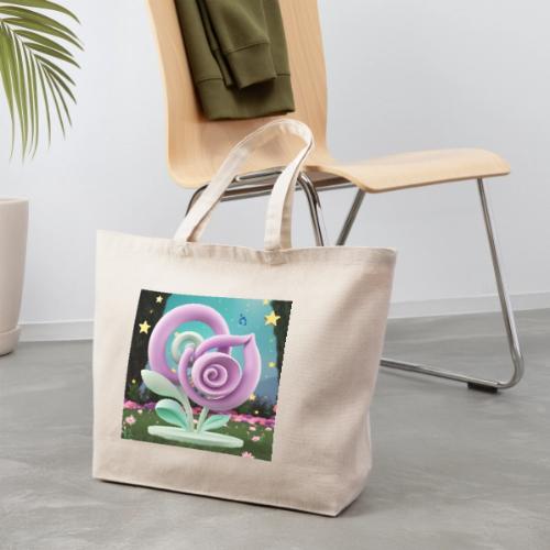 Lila Bloom | Double Floral Eco-Inspired Art - Eco-Friendly Cotton Tote
