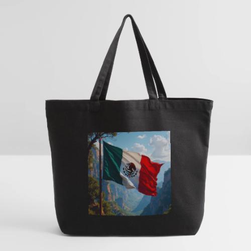 Mexican Flag in Mountain Nature Landscape - Eco-Friendly Cotton Tote
