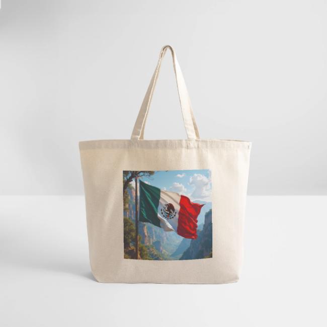 Mexican Flag in Mountain Nature Landscape