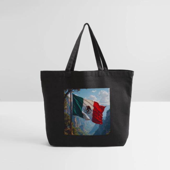 Mexican Flag in Mountain Nature Landscape