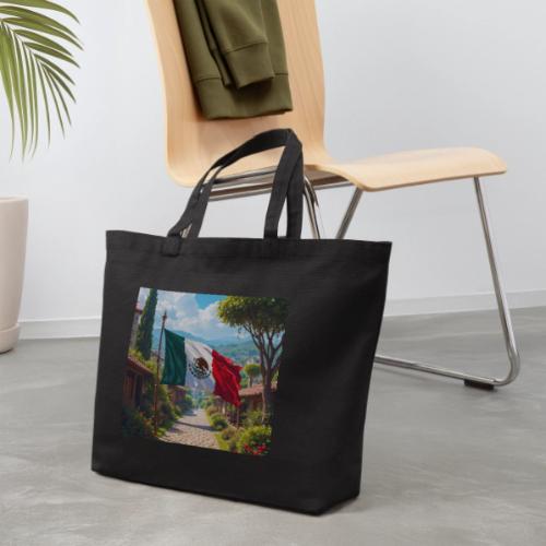 Mexican flag surrounded by nature and magic town - Eco-Friendly Cotton Tote