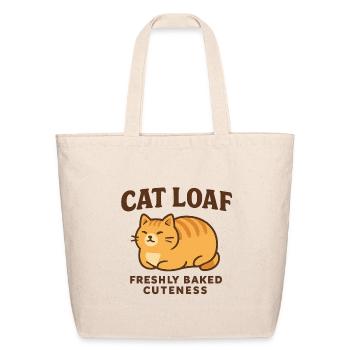 Cute Cat Loaf Toast Design - Eco-Friendly Cotton Tote - natural - Front