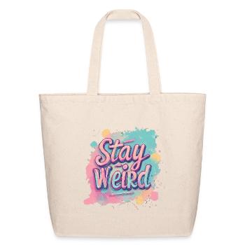 Stay Weird Neon Design graphique - Sac fourre-tout en coton naturel - naturel - Devant