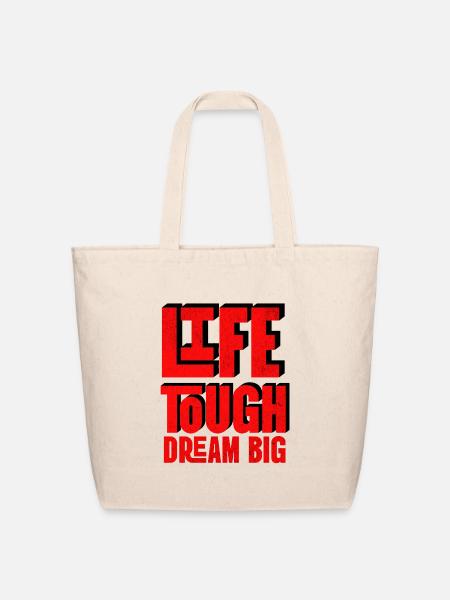Inspirational Willpower Typography Design - Eco-Friendly Cotton Tote - natural