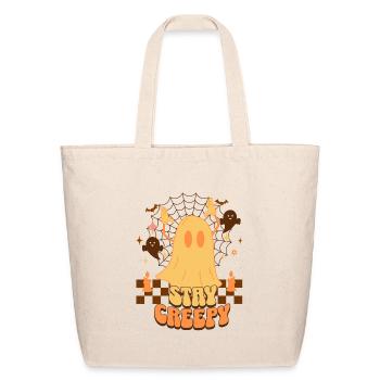 Stay Creepy Ghost Spiderweb - Eco-Friendly Cotton Tote - natural - Front