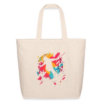 Neon Splash Dancer Silhouette - Eco-Friendly Cotton Tote - natural - Front