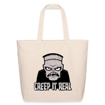 Creep It Real Classic Horror Monster Design - Eco-Friendly Cotton Tote - natural - Front