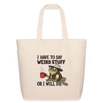 Weird Stuff Frog Tee - Sac fourre-tout en coton naturel - naturel - Devant