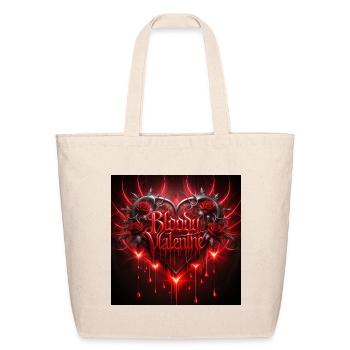 Crimson Rose Heart Drip - Eco-Friendly Cotton Tote - natural - Front