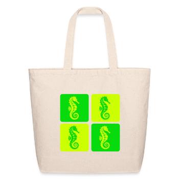 Sea Horse Sea Design - Eco-Friendly Cotton Tote - natural - Front