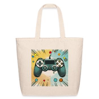 Pop Art Controller Burst - Eco-Friendly Cotton Tote - natural - Front