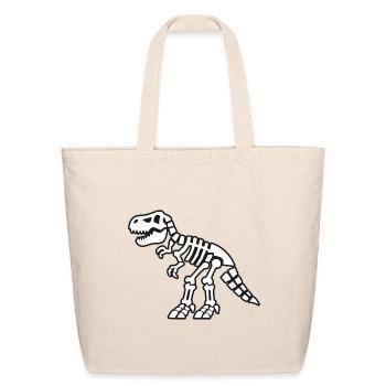 Prehistoric T-Rex Fossil Artwork - Eco-Friendly Cotton Tote - natural - Front