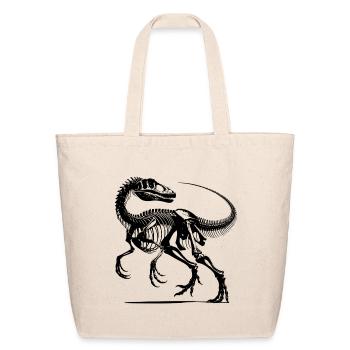 Raptor Dinosaur Bone Work From Prehistoric Times - Eco-Friendly Cotton Tote - natural - Front