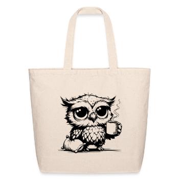 I Was Awake All Night Owl With Pillow - Eco-Friendly Cotton Tote - natural - Front