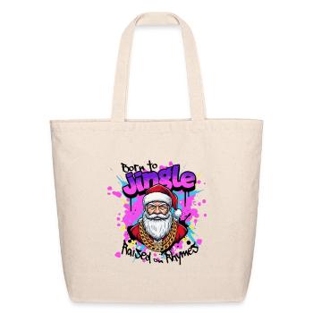Graffiti Santa Gold Chain Tee - Eco-Friendly Cotton Tote - natural - Front