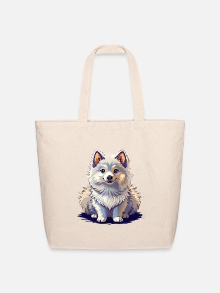 American Eskimo Dog puppy - Eco-Friendly Cotton Tote - natural