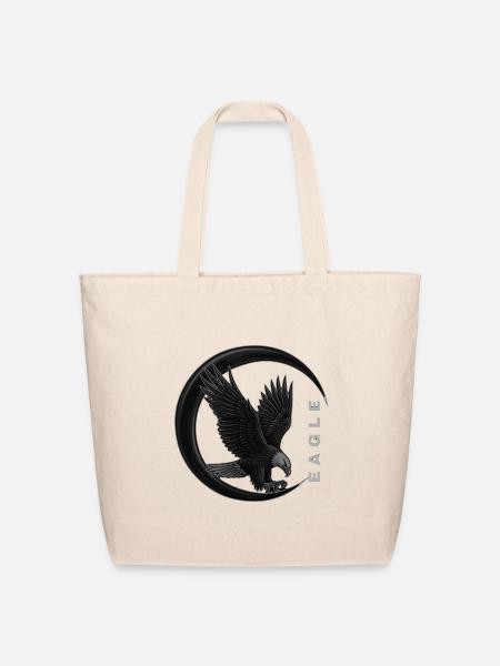 Eagle Crescent Emblem - Eco-Friendly Cotton Tote - natural