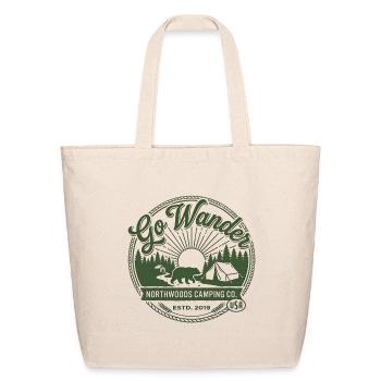 Go Wander Northwoods Camping Logo - Eco-Friendly Cotton Tote - natural - Front