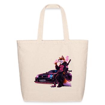 Neon Fox Racer - Eco-Friendly Cotton Tote - natural - Front