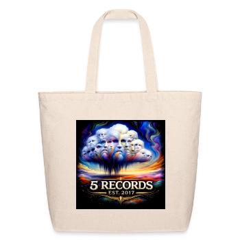 5 Records Psychedelic Cloud Logo Est. 2017 - Eco-Friendly Cotton Tote - natural - Front